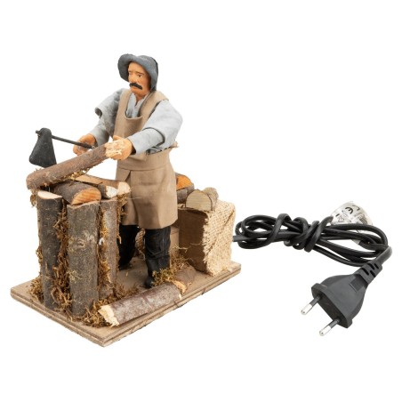 Carpenter with workbench in motion 14 cm for nativity scene | Mondo Presepi