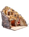 Illuminated nativity scene with working electric oven cm 33x29x37