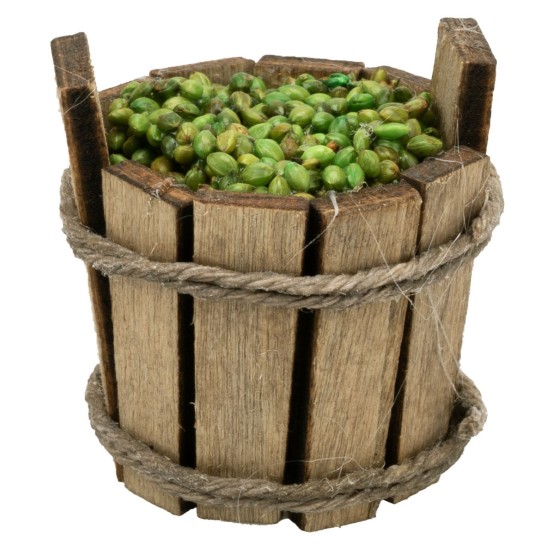 Tinozza in legno con olive cm ø 3x3 h | Mondo Presepi