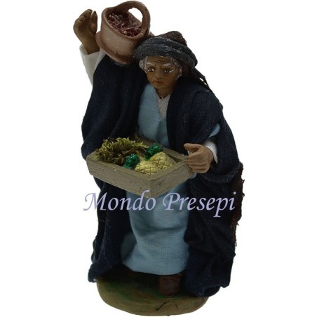 Cm 9 Lux Hombre con caja y cesta de frutas Mundo Pesebres