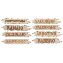 Insegna presepe in legno cm 9,9x1,8 h disponibile con scritta: