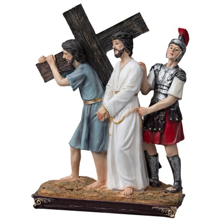 Estatuas de resina 14 estaciones Vía Crucis cm 9 para belén | Mondo Presepi