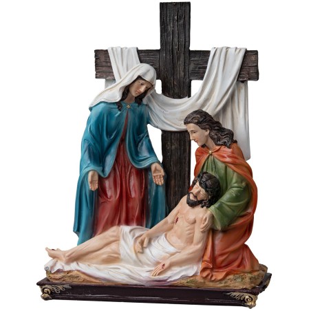 Resin statues 14 stations Way of the Cross 9 cm for nativity scene | Mondo Presepi