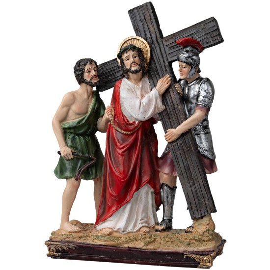 Resin statues 14 stations Way of the Cross 9 cm for nativity scene | Mondo Presepi