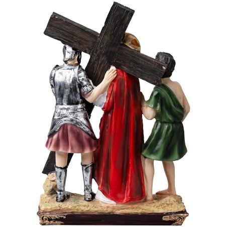 Resin statues 14 stations Way of the Cross 9 cm for nativity scene | Mondo Presepi