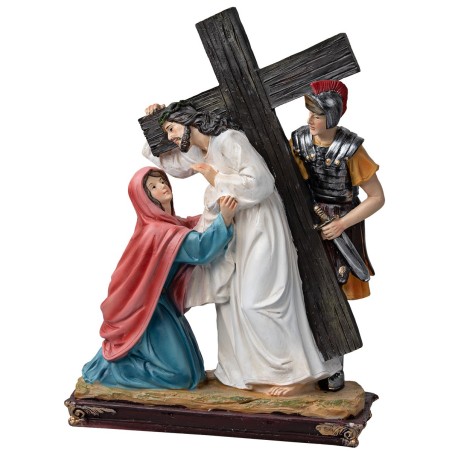 Estatuas de resina 14 estaciones Vía Crucis cm 9 para belén | Mondo Presepi