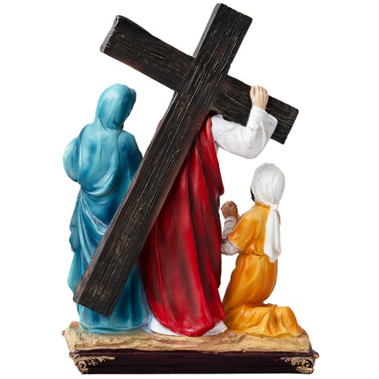 Resin statues 14 stations Way of the Cross 9 cm for nativity scene | Mondo Presepi