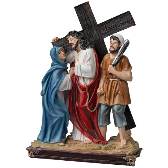 Estatuas de resina 14 estaciones Vía Crucis cm 9 para belén | Mondo Presepi