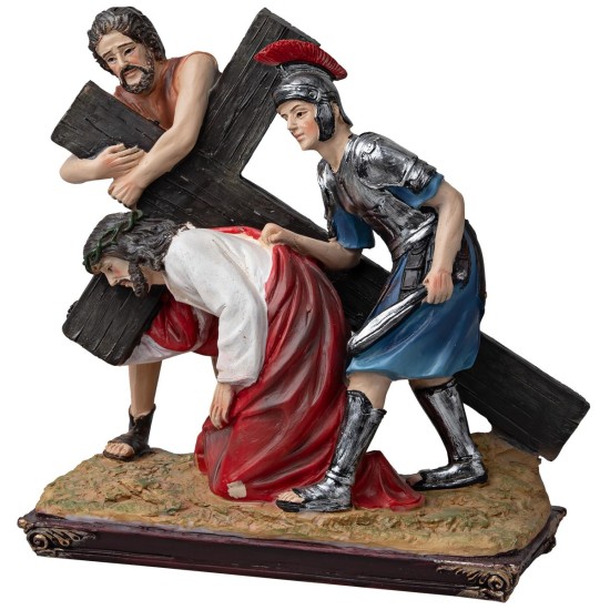 Estatuas de resina 14 estaciones Vía Crucis cm 9 para belén | Mondo Presepi