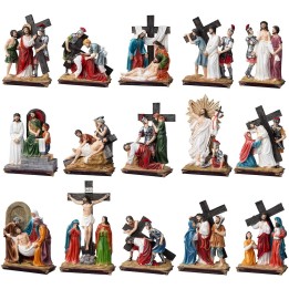 Estatuas en resina 15 estaciones Via Crucis 20 cm