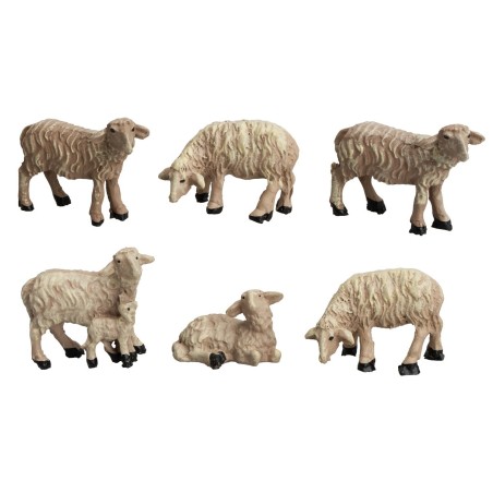 Group of 6 resin sheep for 10 cm statues