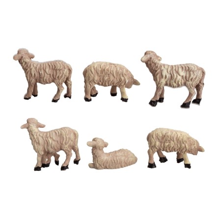 Group of 6 resin sheep for 10 cm statues