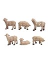 Grupo de 6 ovejas de resina para estatuas de 10 cm