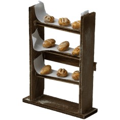 Scaffale in legno con pane -Bancarelle per 2