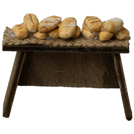 Wooden counter with bread cm 8x2.5x6.3 h