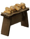 Wooden counter with bread cm 8x2.5x6.3 h