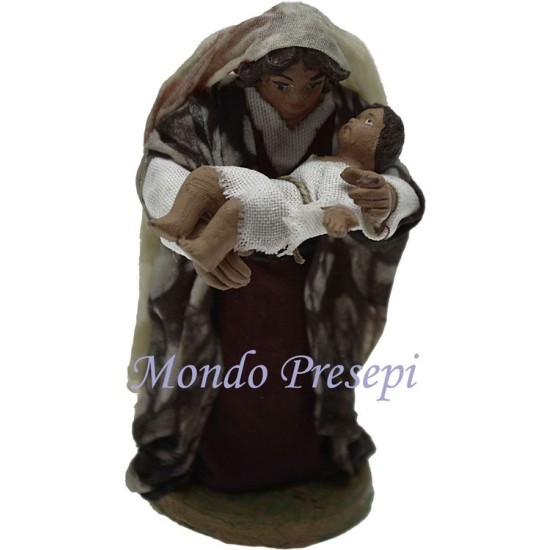 Cm 9 Lux Mamma con bimbo in braccio Mondo Presepi