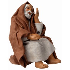 Seated Shepherd Resting 12 cm Series for Nativity Scene Mondo Presepi 2