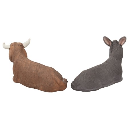 Set bue e asino serie 12 cm per presepe Mondo Presepi