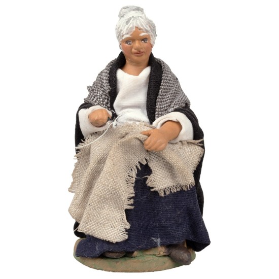 Old woman sewing series 12 cm for nativity scene Mondo Presepi
