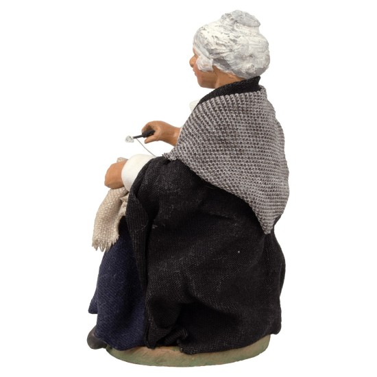 Old woman sewing series 12 cm for nativity scene Mondo Presepi