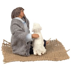 Mujer sentada con oveja serie 12 cm para belén Mundo Belenes 2