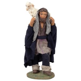 Shepherd with lamb on shoulders 12 cm