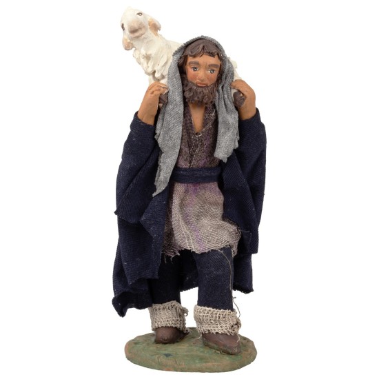 Pastore con agnello sulle spalle 12 cm per presepe Mondo Presepi