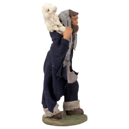 Pastore con agnello sulle spalle 12 cm per presepe Mondo Presepi