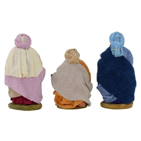 Juego de 3 Reyes Magos 10 cm vestidos en tela Mundo Pesebres