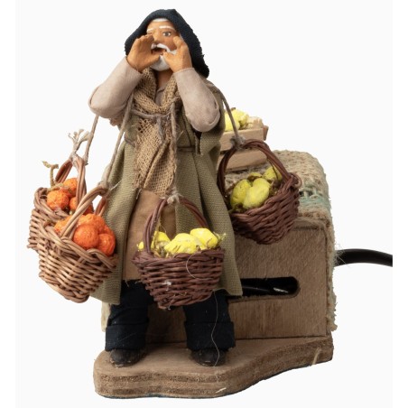 Venditore con cesti di frutta serie 10 cm in movimento