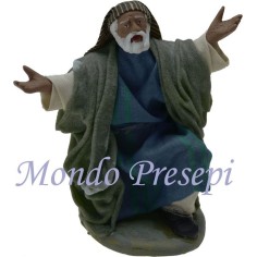 Uomo inginocchiato Lux cm 12 Mondo Presepi