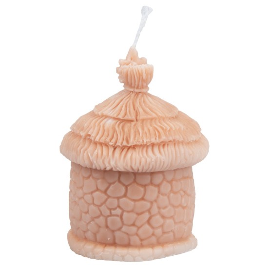 Scented soy wax Nativity candle with hut 8.5 cm