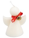Scented angel candle in soy wax with bow and bell 8.5 cm.