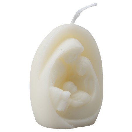 Candela Sacra Famiglia profumata in cera di soia 6,5 cm