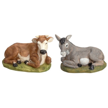 Conjunto de buey y burro Lux para estatuas de 45 cm Euromarchi Mondo Presepi