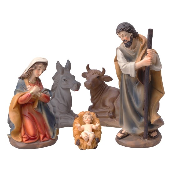 Nativity 5 subjects in resin for crib