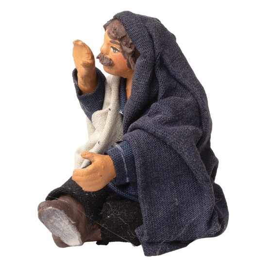 Vendedor sentado que llama con la mano a la boca serie 10 cm