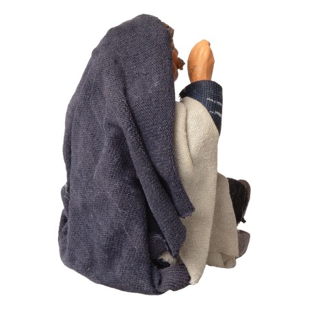 Seated vendor calling out with hand to mouth series 10 cm