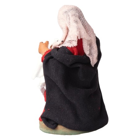 Donna seduta che allatta serie 10 cm per presepe Mondo Presepi
