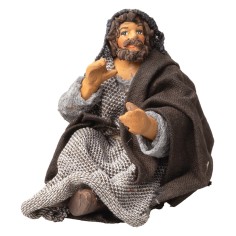 Venditore seduto serie 10 cm per presepe Mondo Presepi