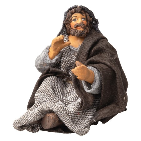 Venditore seduto serie 10 cm per presepe Mondo Presepi