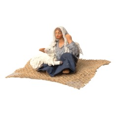 Mujer sentada con cordero serie 10 cm 2
