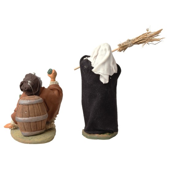 Set donna che picchia marito serie 10 cm per presepe | Mondo Presepi
