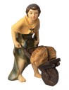 Campesino con carretilla en resina serie 8-9 cm