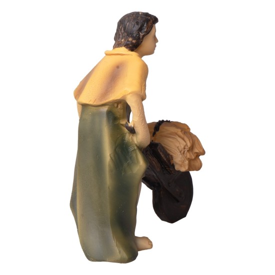 Contadino con carriola in resina serie 8-9 cm per presepe Mondo