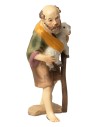 Shepherd with lamb in cloth and staff series 8-9 cm in resin