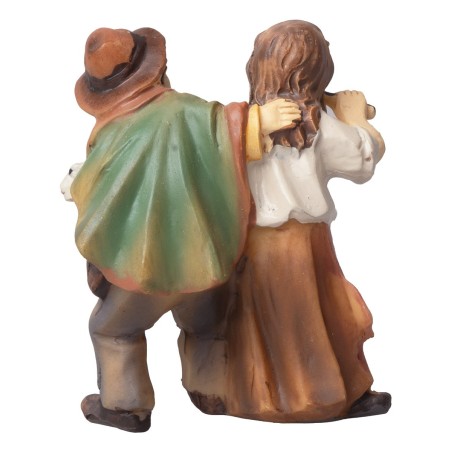 Niños con cordero en brazos serie 8-10 cm en resina