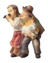 Bambini con agnello in braccio serie 8-10 cm in resina