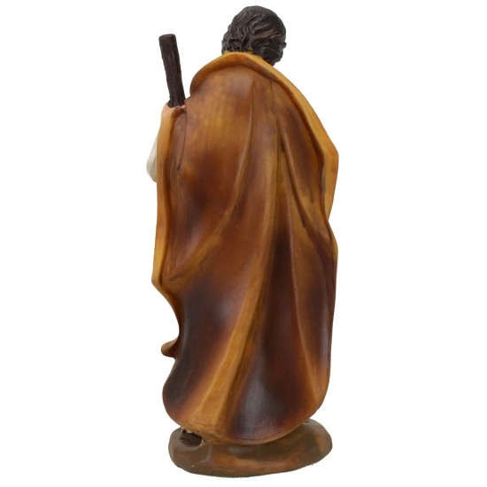 San Giuseppe con bastone in resina 15 cm Mondo Presepi